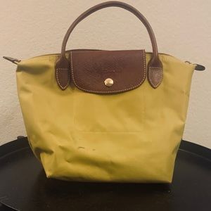 Longchamp mustard yellow small LePliage tote